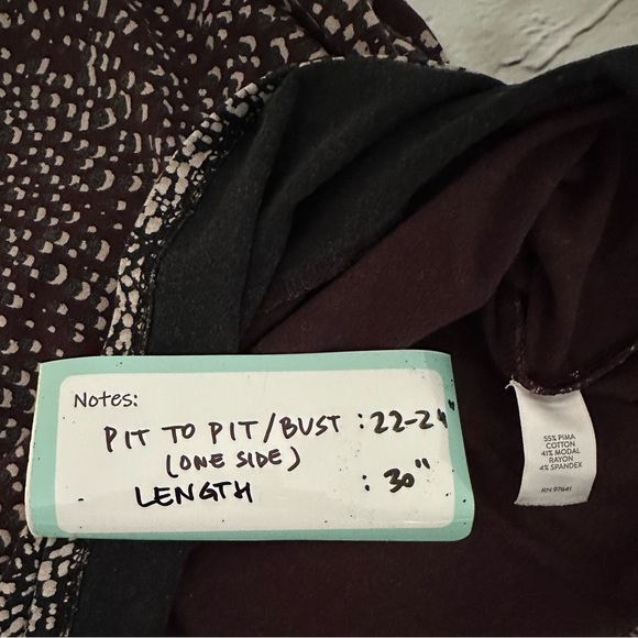 J. Jill Dark Purple and White speckled L Long Sleeve Top mostly Pima cotton - Picture 8 of 8